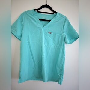 Figs Teal V-Neck Scrub Top